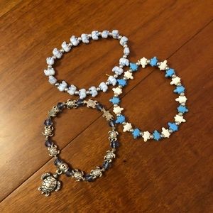 🌊 Blue and silver VSCO bracelet set 🌊